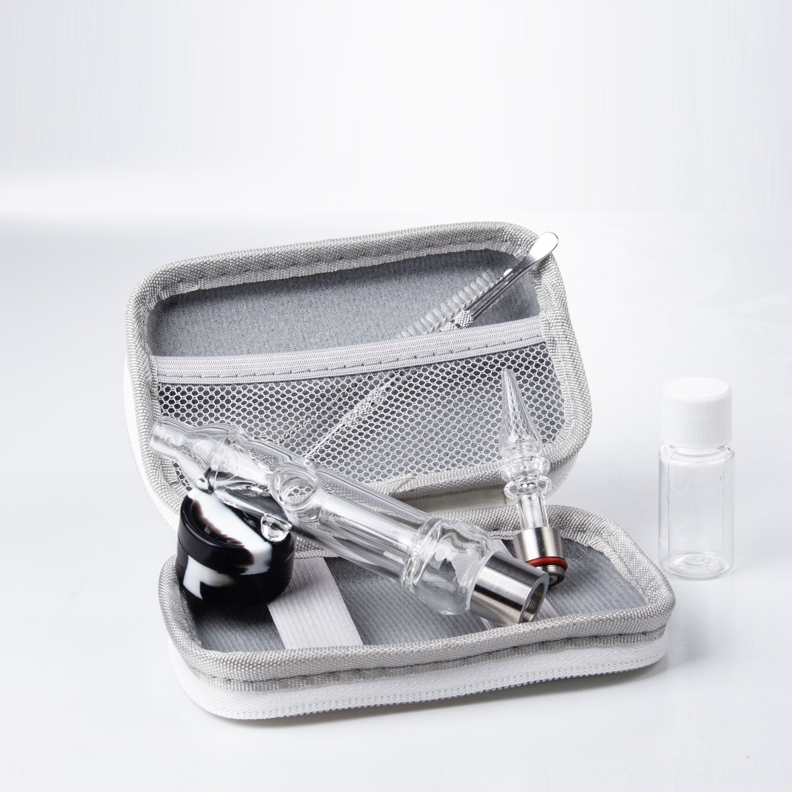 Mini Bubbler Water Pipe Glass Smoking Pipes Kit with Thread Quartz