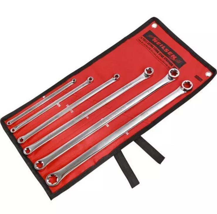 6PC EXTRA LONG REACH E TORX FEMALE STAR SPANNER/WRENCH SET E6 - E24 Ring in Roll