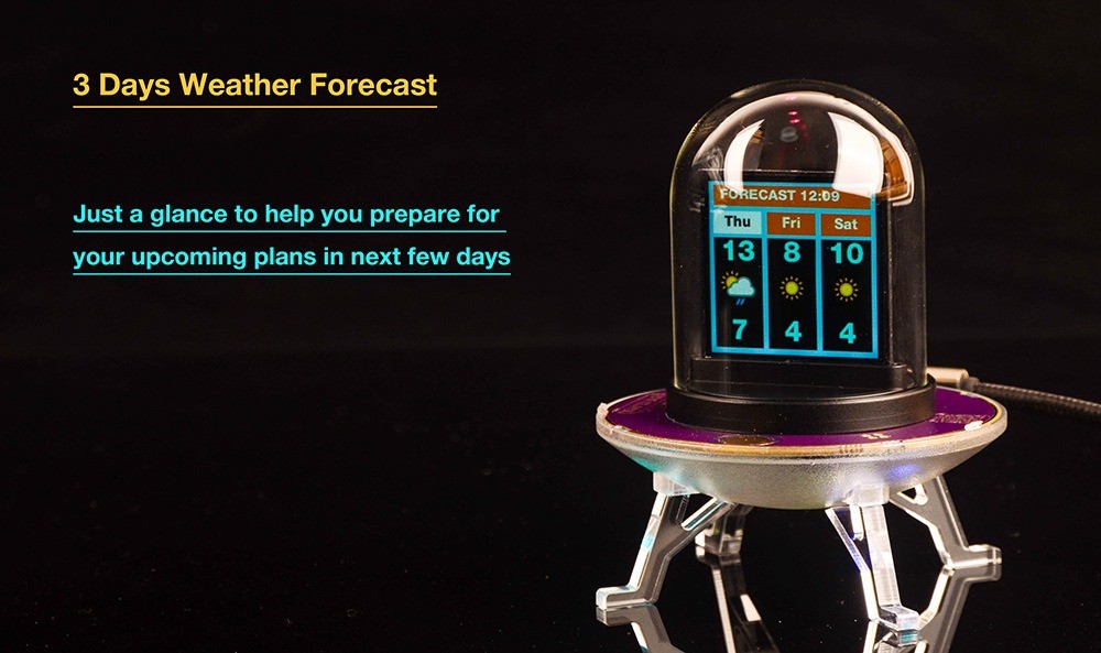 UFO-CLOCK Creative Weather Bitcoin Stock Exchange Rate Clock Multifunctional