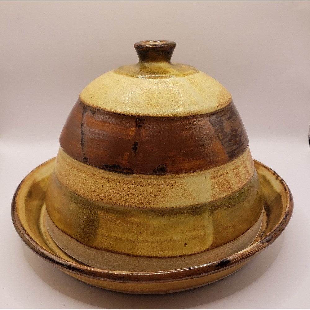 Vintage Ceramic Covered Cheese Dish with Bird Makers Mark