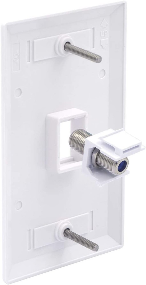 5-PACK - Keystone Jack Insert/Coupler Type: Coax F-Type 2.4Ghz HIGH SPEED White
