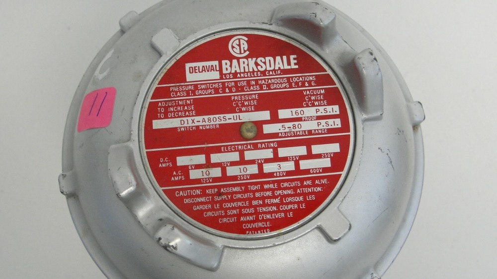 Barksdale DIX-A80SS-UL explosion proof pressure switch