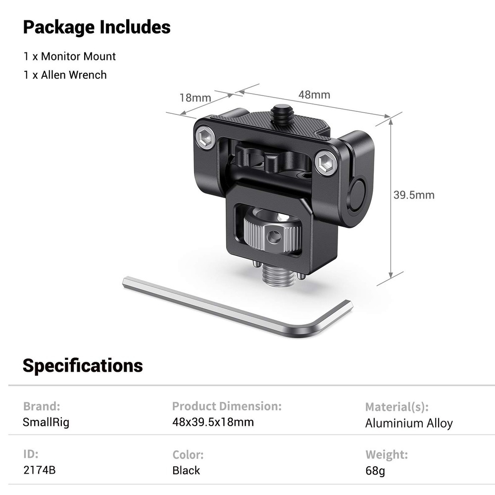 Monitor Mount EVF Holder Support With Locating Pins For Arri Standard