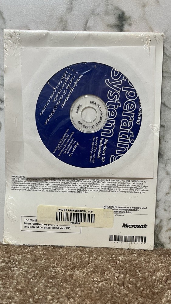 Microsoft Windows XP Professional Service Pack 1 - Version 1.0 - Gateway CD 2002
