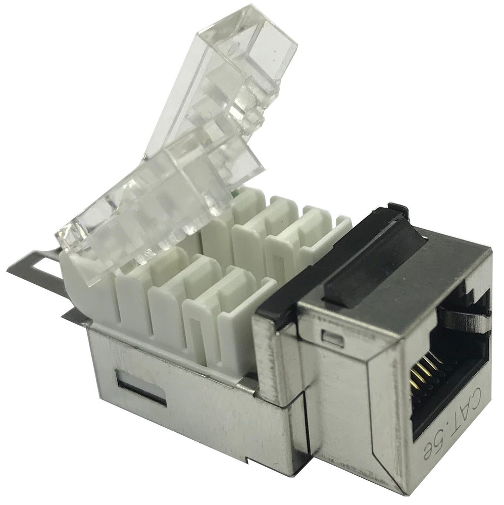 25 Pack Shielded CAT5e Keystone RJ45 Ethernet Network 110 Tool-Less Snap-In Jack