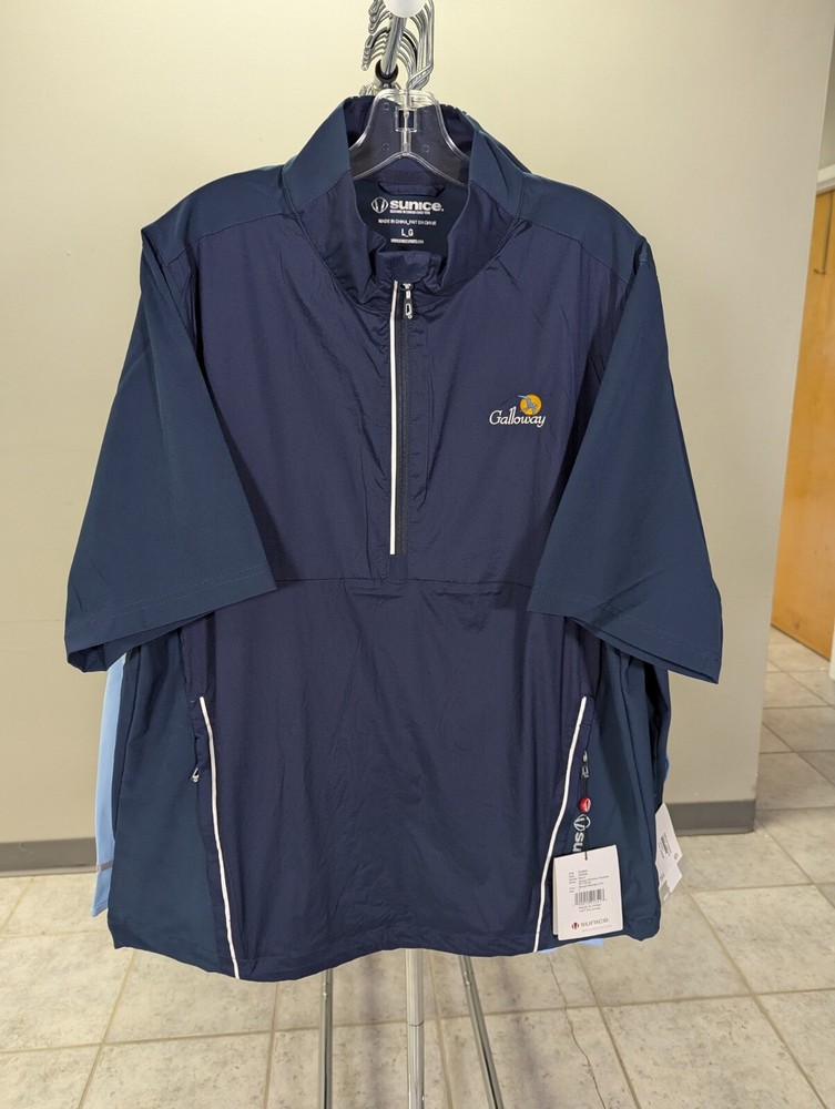 NWT MEN'S SUNICE GEORGE PACKABLE SS PULLOVER, SIZE: L, COLOR: MIDNIGHT (M16)