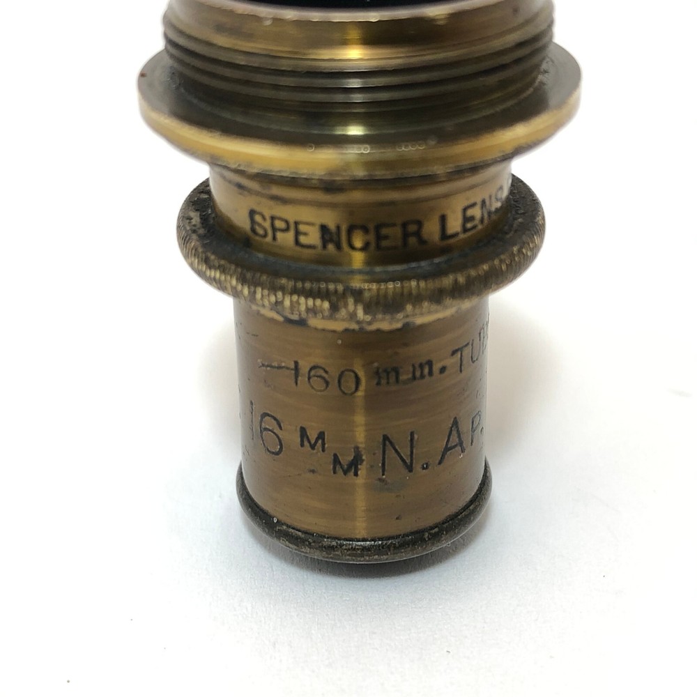 VINTAGE SPENCER BRASS OBJECTIVE LENS MICROSCOPE