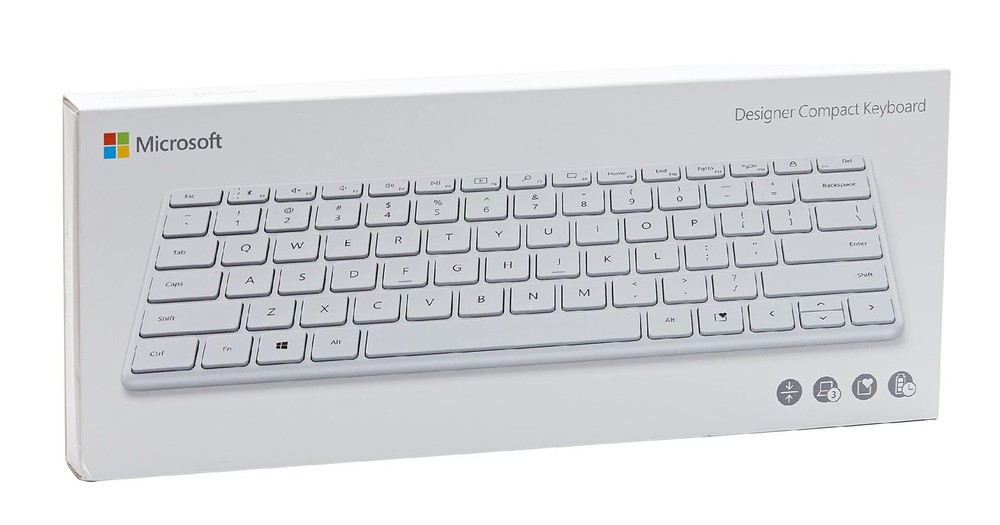 Microsoft Designer Compact Keyboard Ultra-Slim Portable Wireless Bluetooth