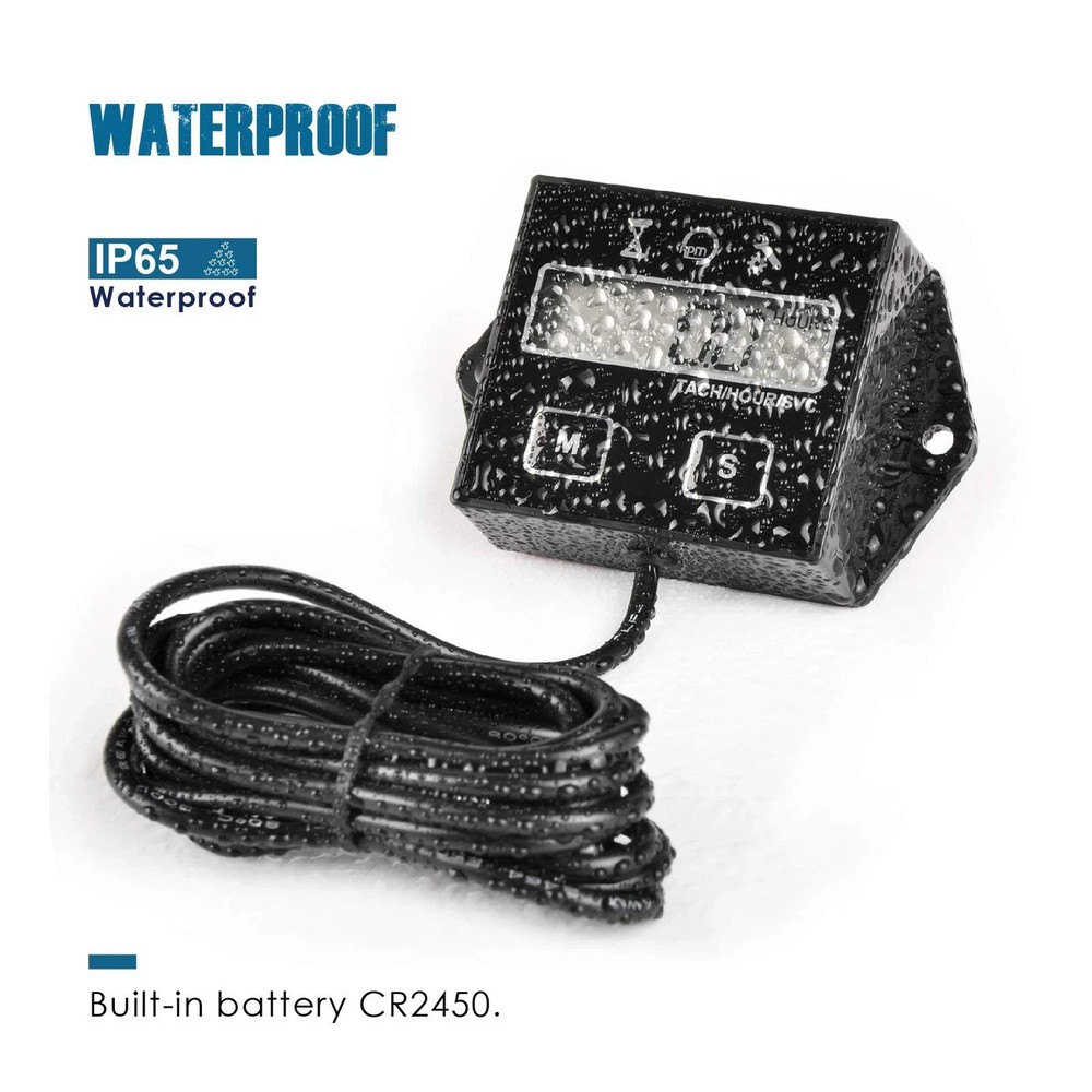 Digital Hour Meter Tachometer, Maintenance Reminder, User Shutdown, Use for Z...