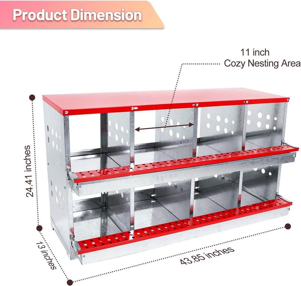 Chicken Nesting Boxes,8 Compartment Nesting Boxes for Chickens