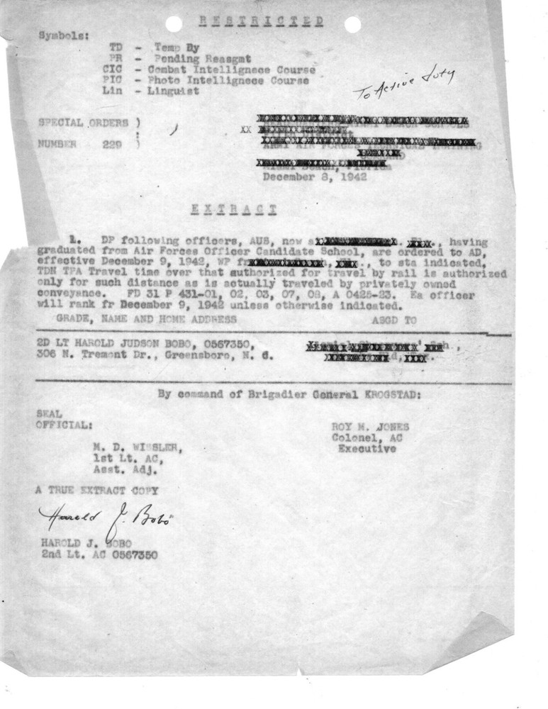 US AAForce Misc. Orders, Intelligence Needs, Randolph Field TX, Fort Bragg NC