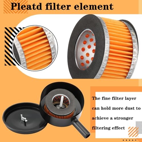 2 Pcs Thread Air Compressor Silencer 1/2 Inch with 6 Pcs Air Compressor Intake
