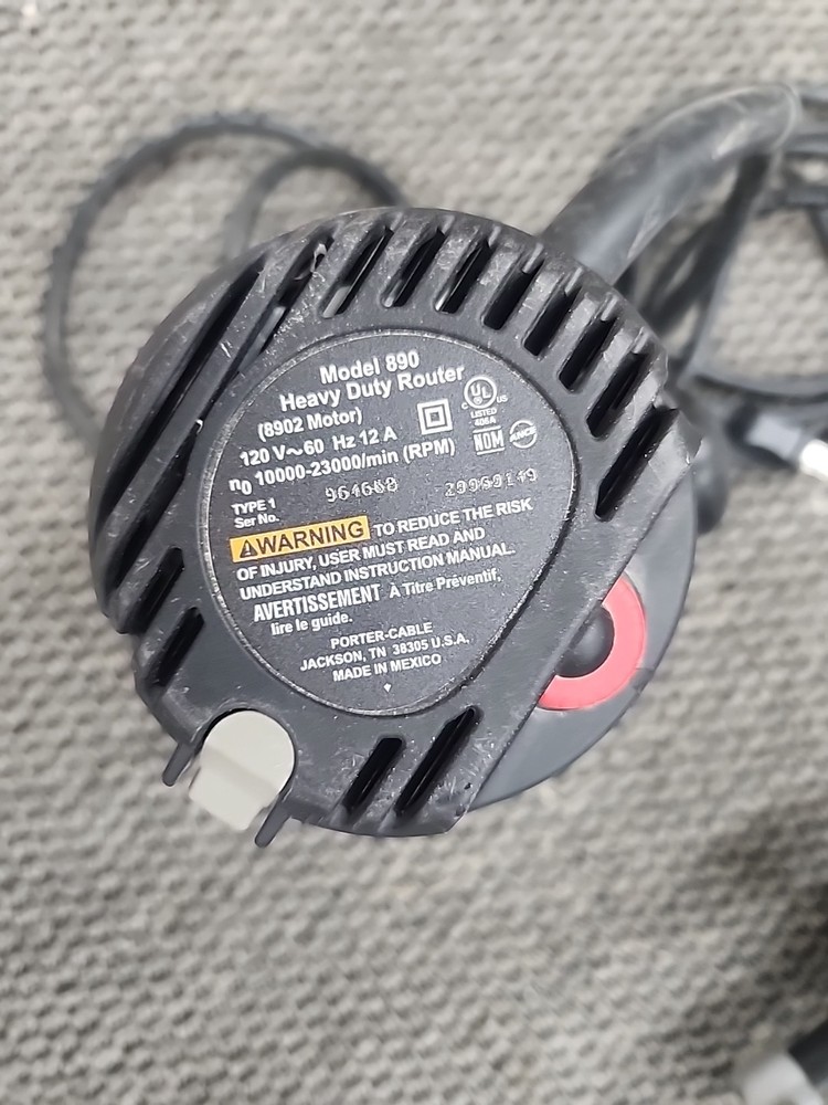 Porter Cable 890 Router 8931 Variable Speed Motor Type 1 & Plunge Base , Case