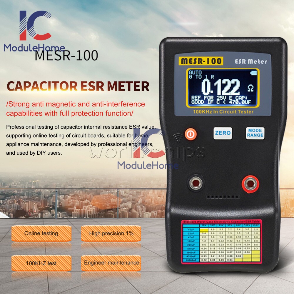 MESR-100 ESR Capacitance Ohm Meter Capacitance Internal Resistance Circuit Meter