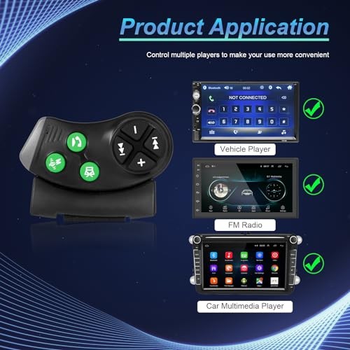 Universal Wireless Bluetooth Steering Wheel Controller for Car Stereo, Hands
