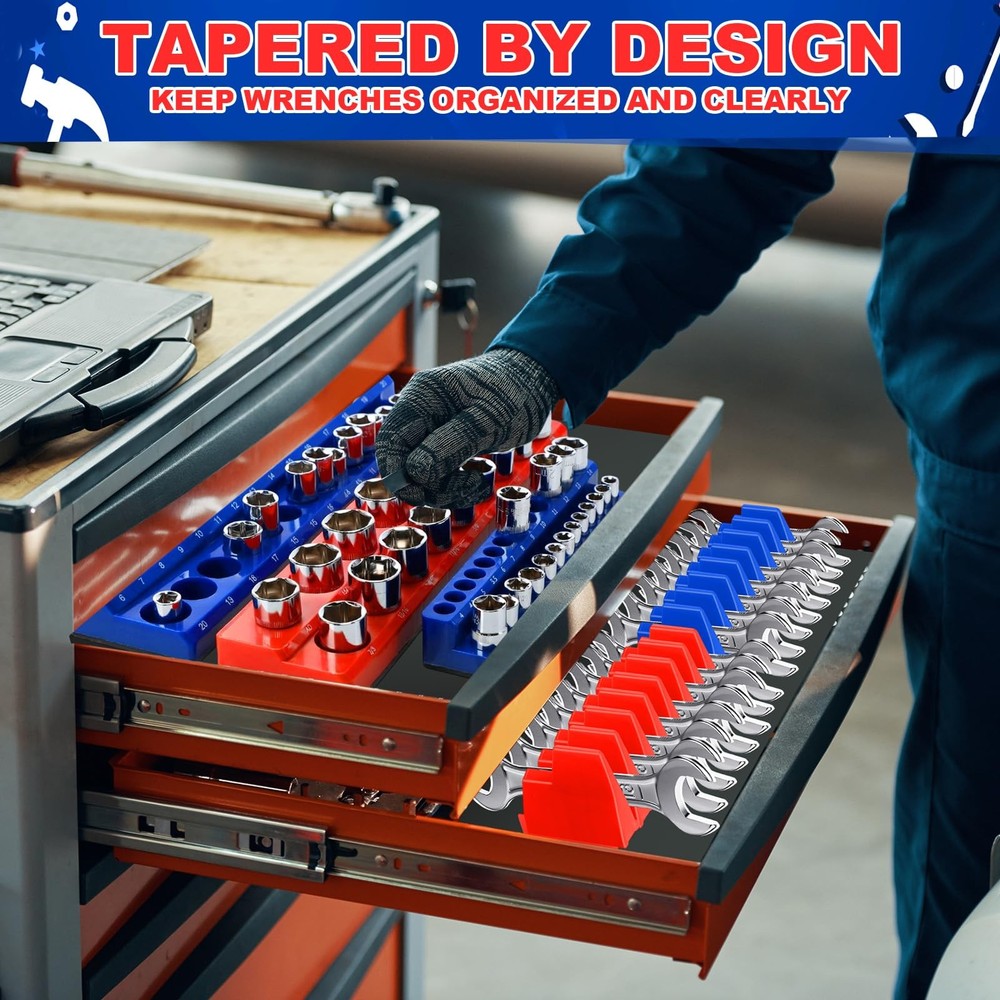 Magnetic Socket & Wrench Organizer Set - 26 Pcs Modular Tool Storage Racks