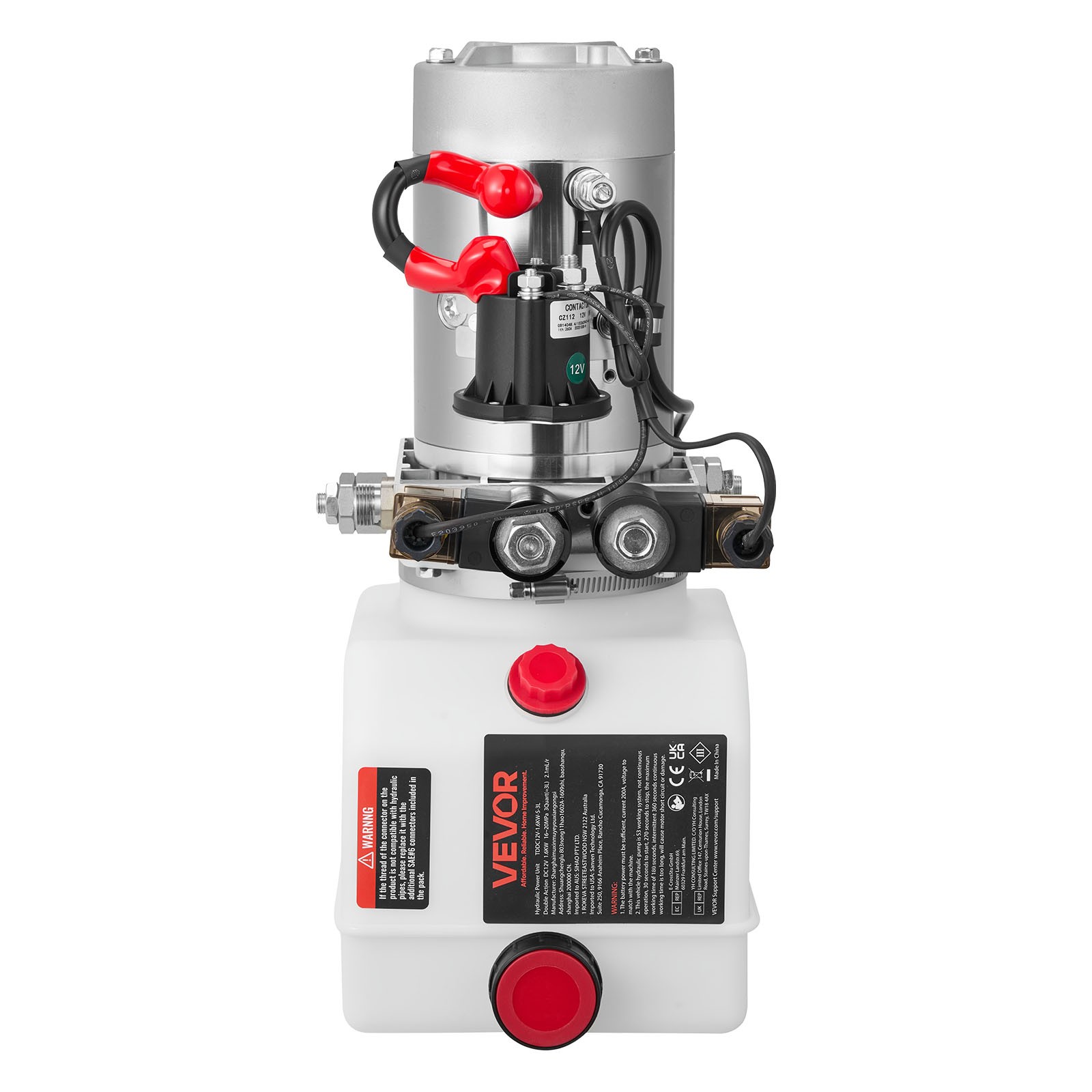 VEVOR 3 Quart Hydraulic Power Unit DC 12V Double Acting Hydraulic Pump