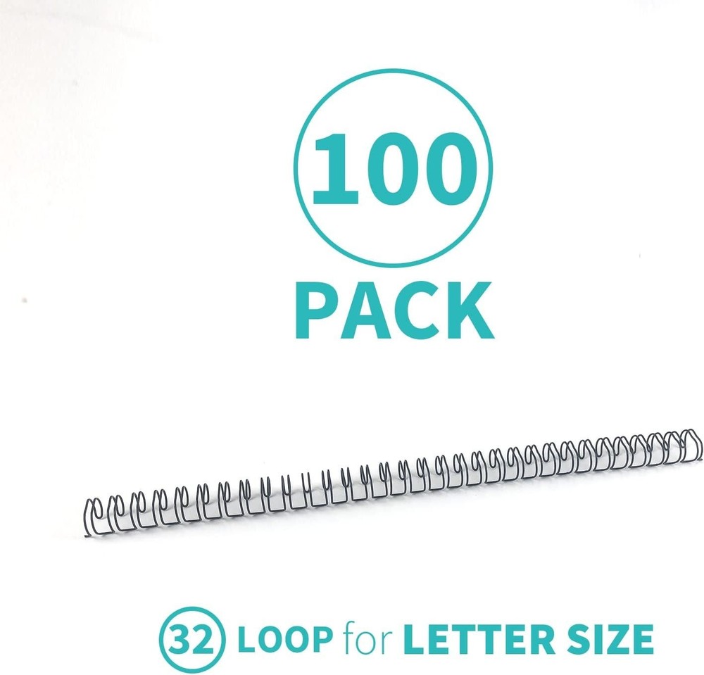 Double Loop Binding Spines 100-Pack, 9/16 Inch for Office Organization