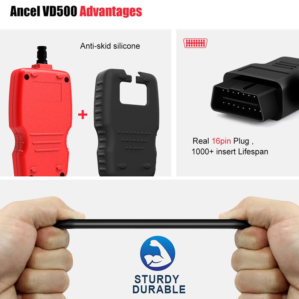 Ancel VD500 Car OBD2 Code Reader All System EPB ABS Oil Diagnostic Scanner Tool