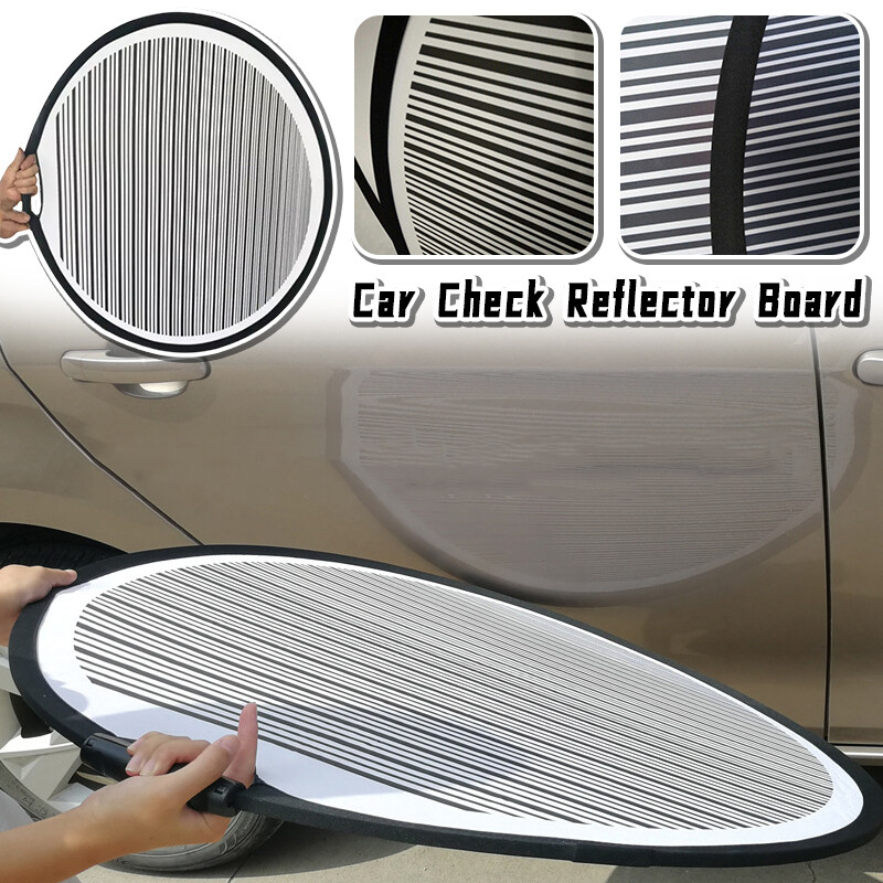 80cm Circular Striped Reflector Board Foldable Lined Light Dent Pan Check Tool