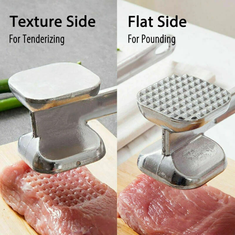 7.68" Double Side Beef Steak Mallet Pounder Meat Tenderizer Hammer Kitchen Tool
