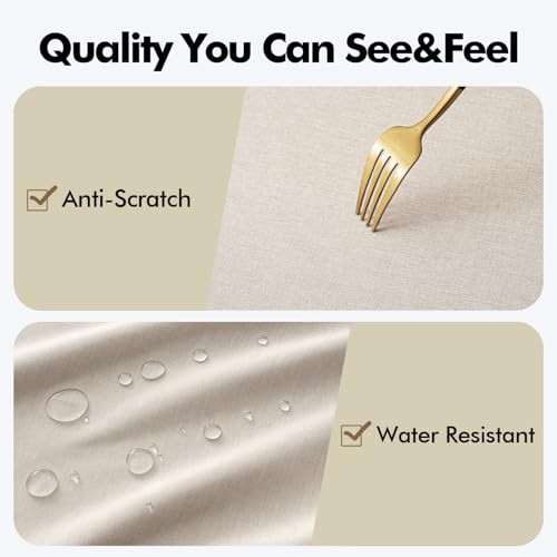 Rectangle Linen Polyester Tablecloth with 70" x 52" (Rectangular) Beige