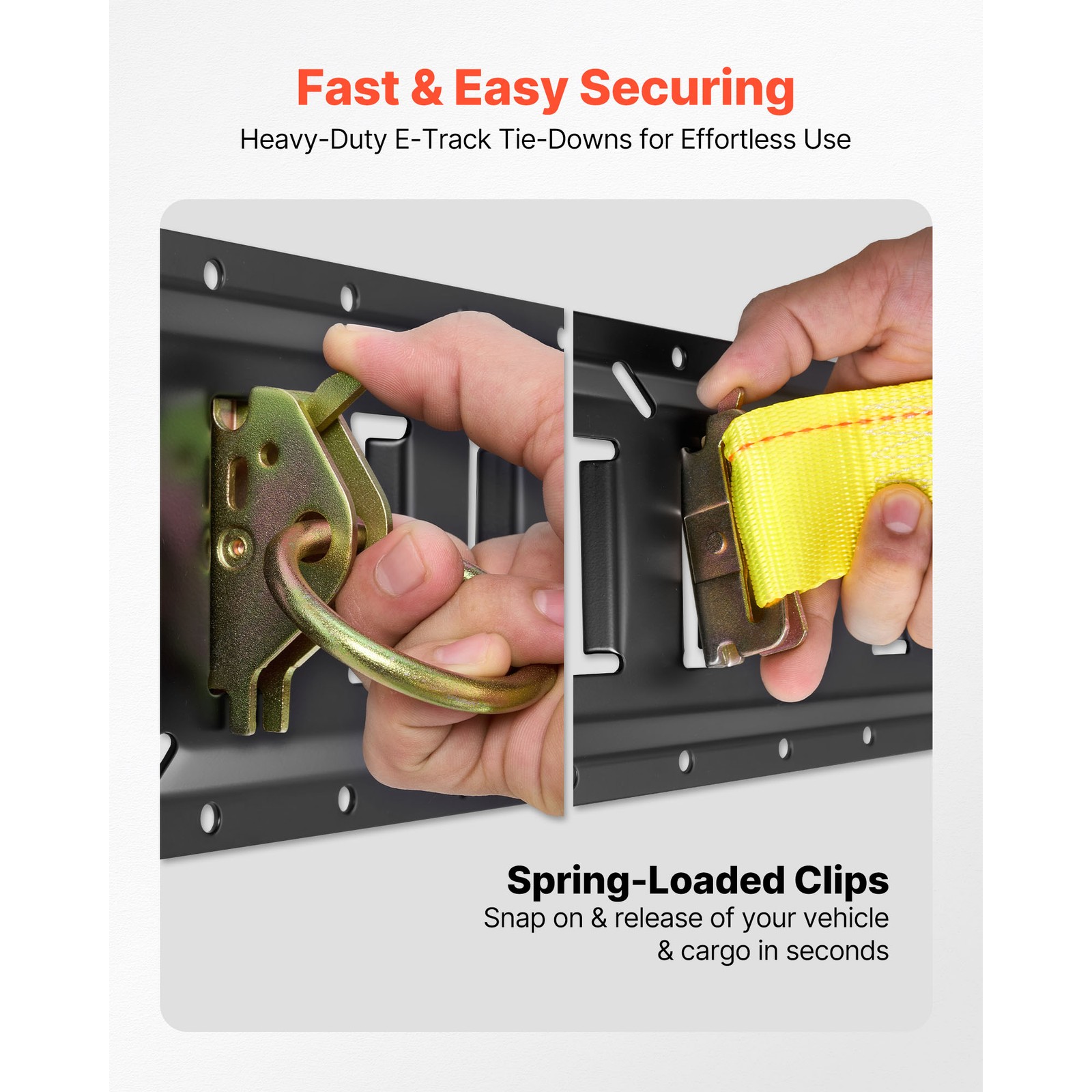 Uimoso E-Track Tie-Down Rail Kit with 8 Rails and 36 Accessories