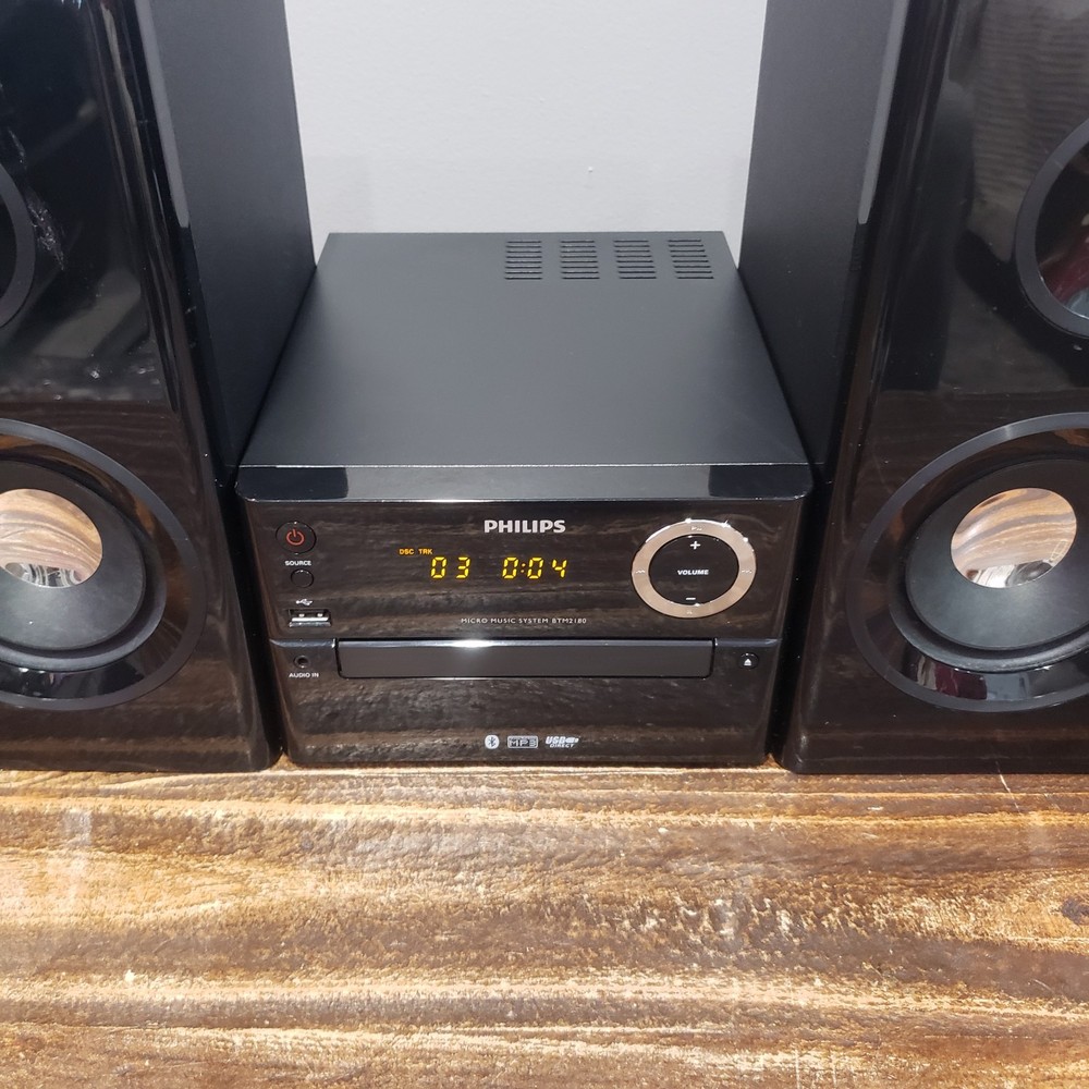 Philips BTM2180 Micro Music System Bluetooth CD MP3 USB Tested