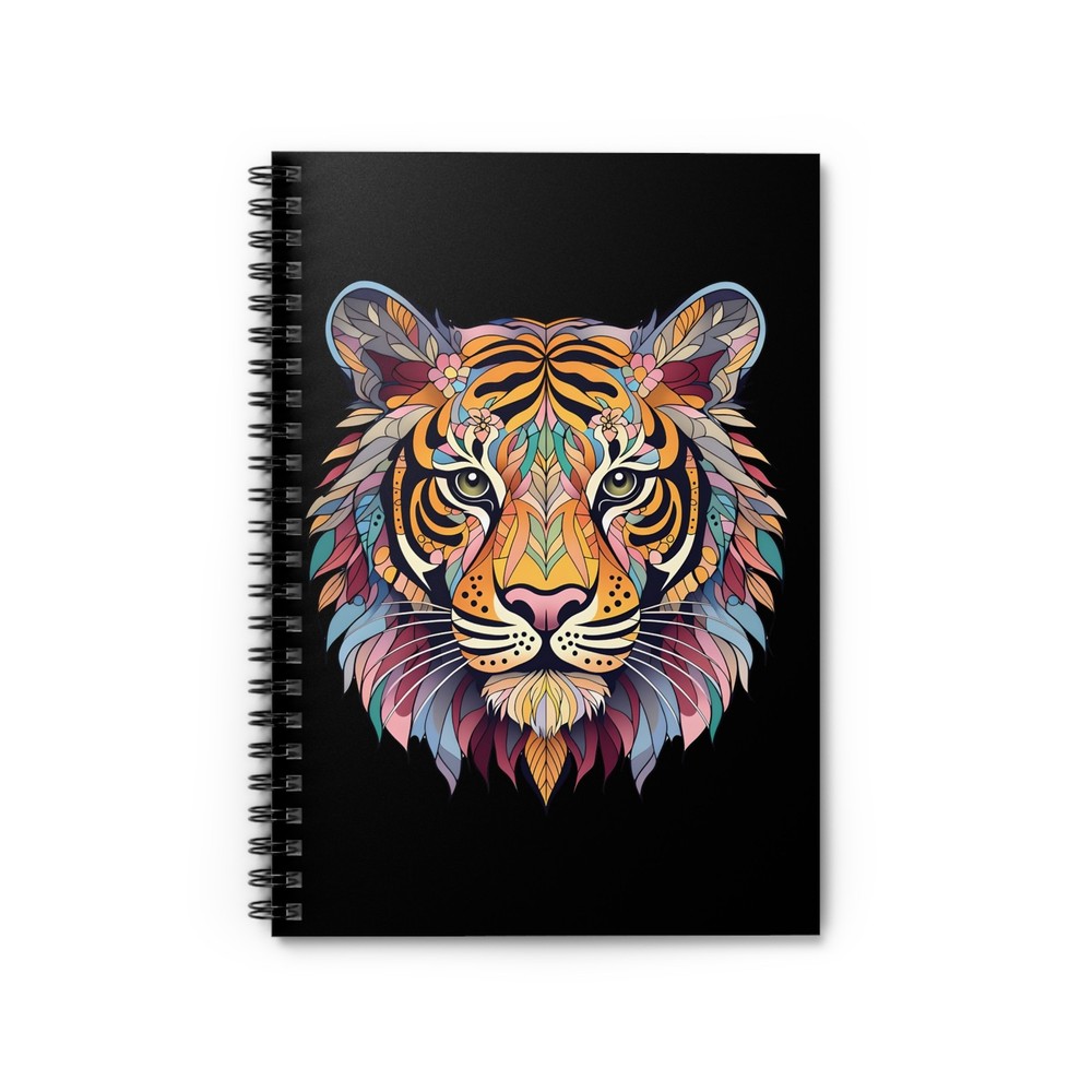 Colorful Tiger Head Notebook | Spiral Ruled Notebook