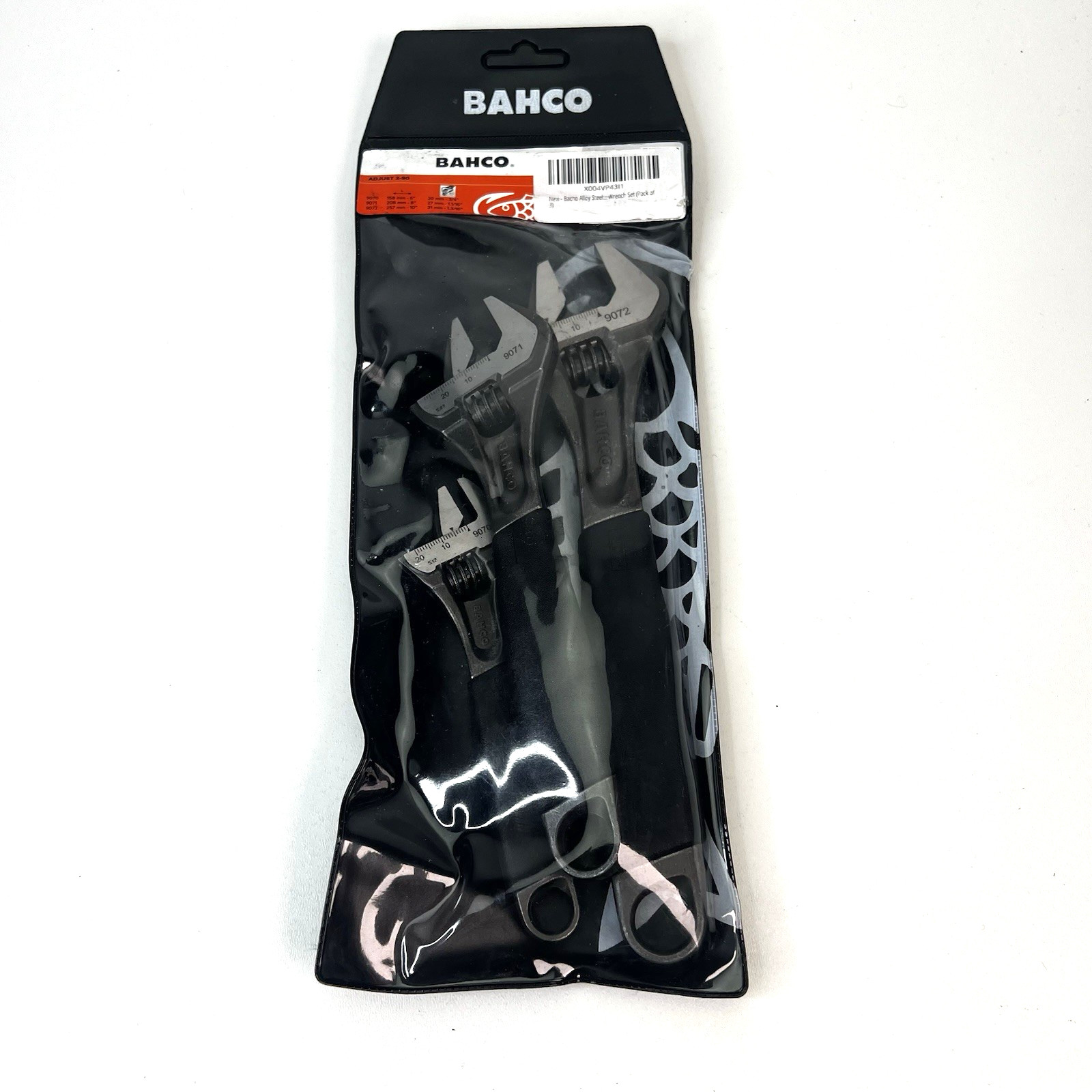 Bahco ADJUST3-90 Adjustable Wrench Set w/ Rubber Handle 6, 8, & 10in.