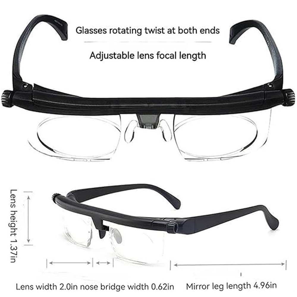 Adjustable Reading Glasses Dial Vision Flex Focal Readers Eyeglasses With Case