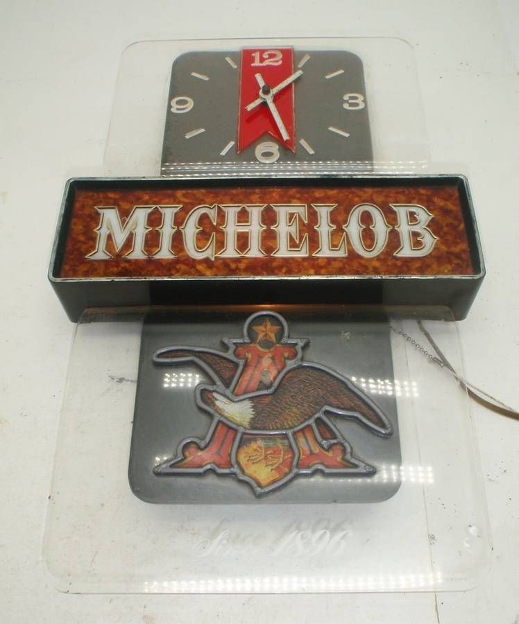 Michelob Lighted Sign Clock - Needs Cleaned