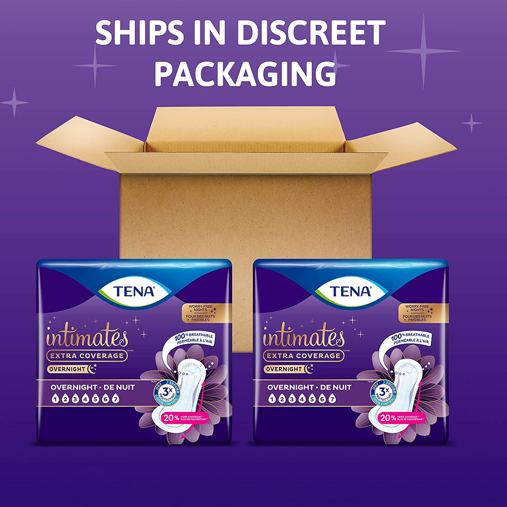 TENA Women's Pads Overnight Absorbency Bladder & Postpartum Extra Coverage 90 ct