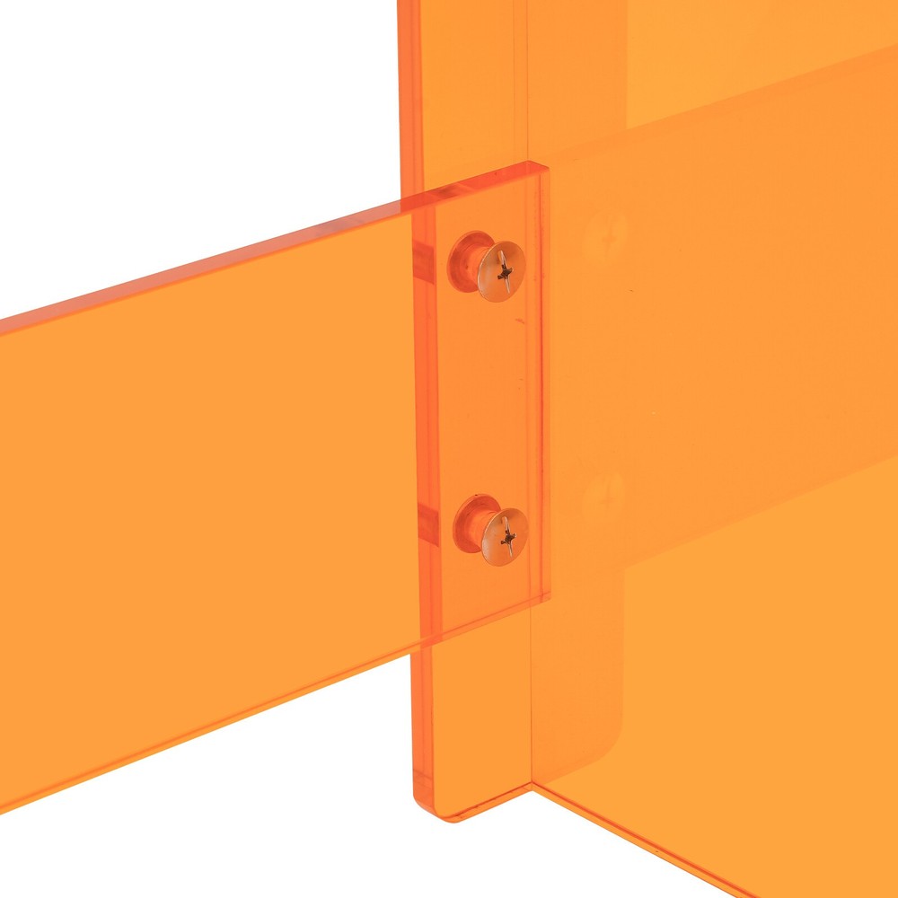 2 Tier Acrylic Table Clear Entry Table Small Entryway Table Orange 100*30*80cm