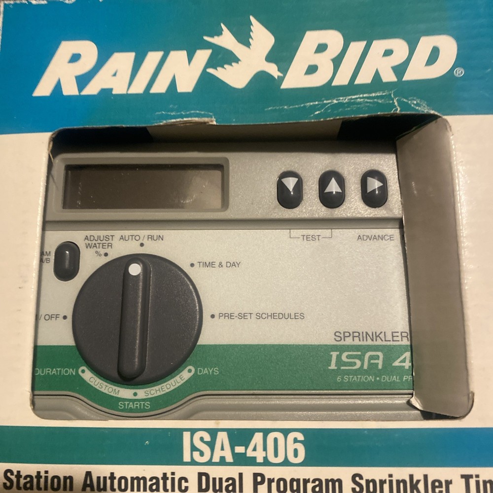 Rain Bird ISA-406-RS Irrigation Timer - 6 Station Duel Program Sprinkler Timer