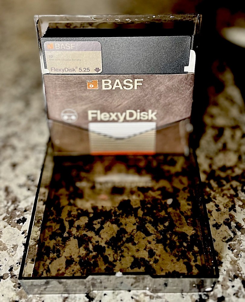 BASF Flexydisk 10 Pack Double Sided Double Density Floppy Diskettes In Hard Case