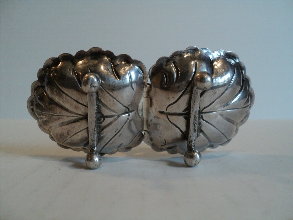 ANTIQUE CONTINENTAL .800 SILVER DOUBLE SALT CELLAR, FIGURAL "BIRD HANDLE