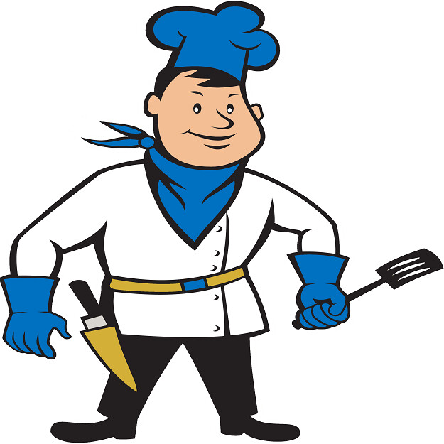 30 Custom Simple Blue Chef Art Personalized Address Labels