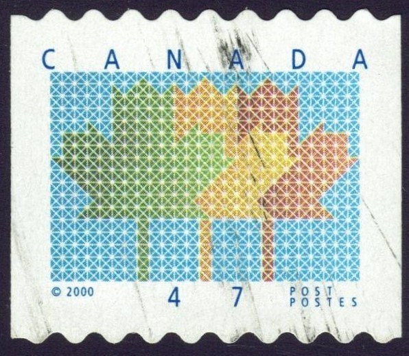 Canada sc#1878 Stylized Maple Leaf (2000), Unit from Coil, Used