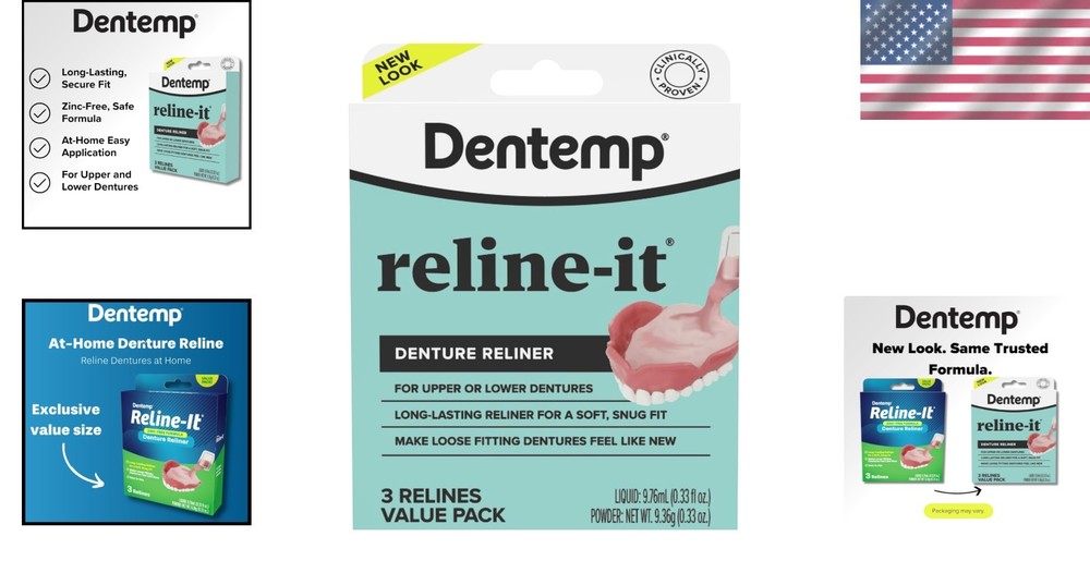 Silicone Denture Reline Kit - Soft Reline Set for Secure Upper/Lower