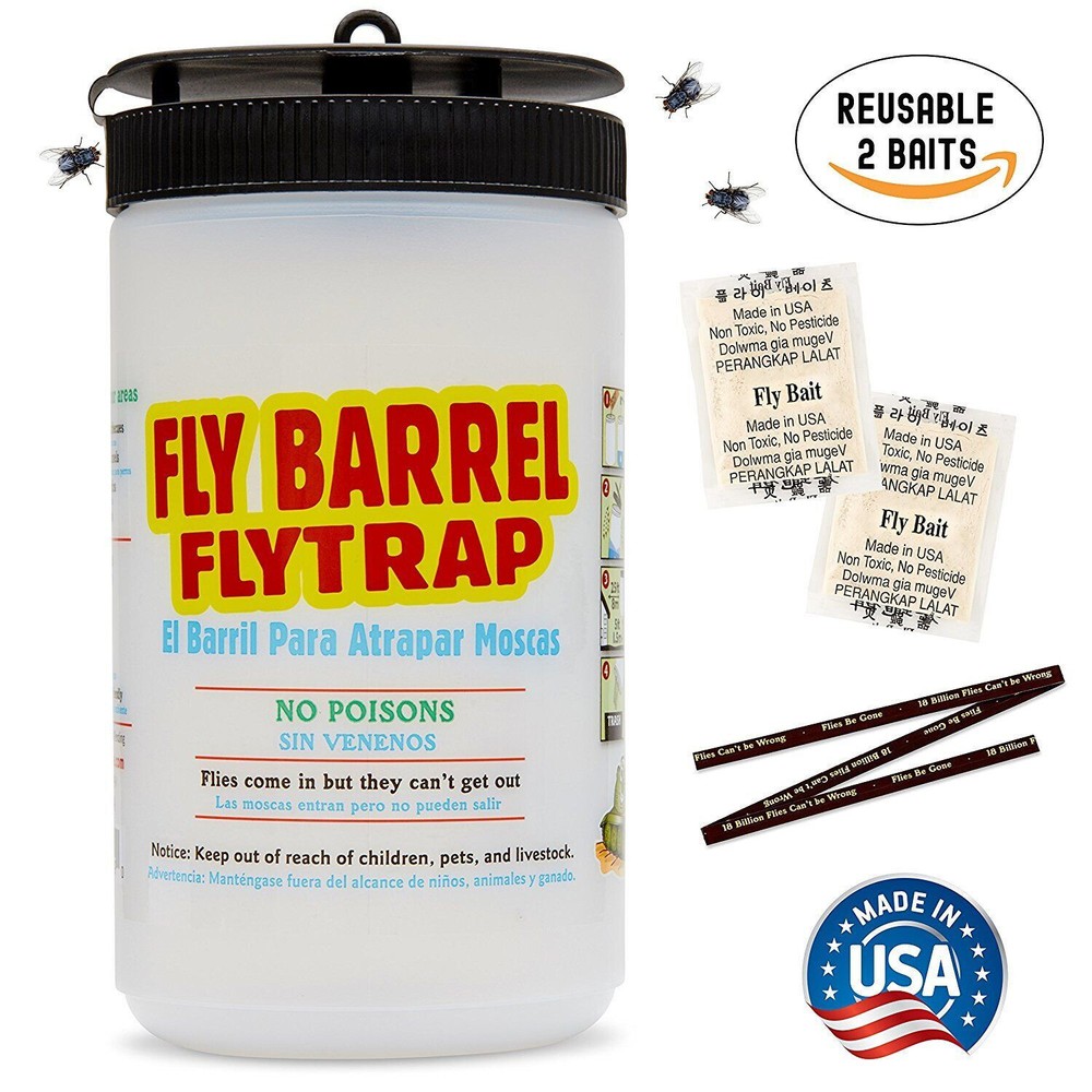 Flies Be Gone FLY BARREL Fly Trap - Reusable (2 pack)
