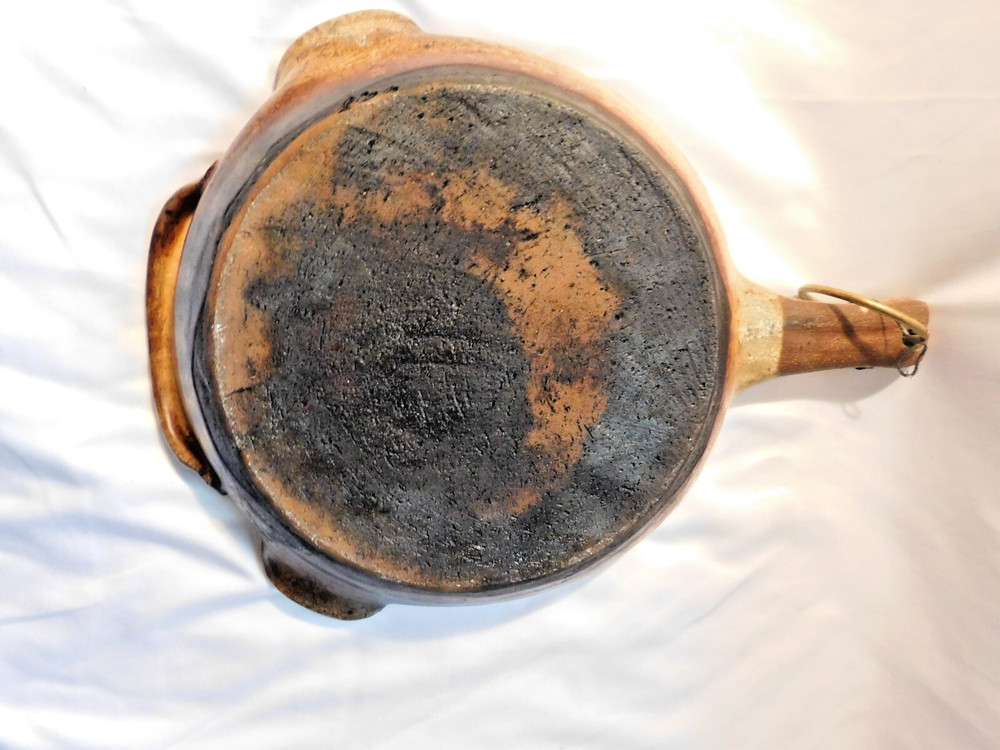 Vintage Stoneware Pottery Kitchen Frying Pan