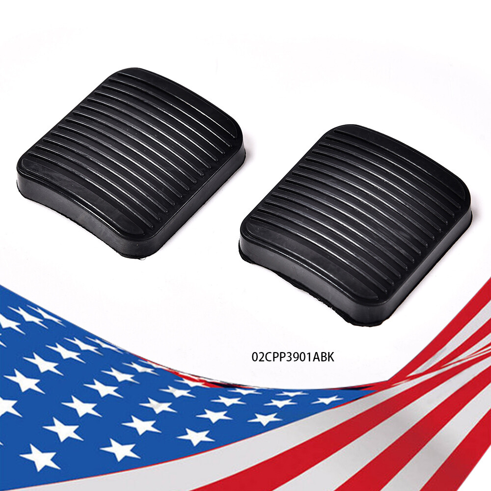 2Pcs Brake And Clutch Pedal Pad Kit Fit For Jeep Wrangler YJ TJ Cherokee XJ-Blac