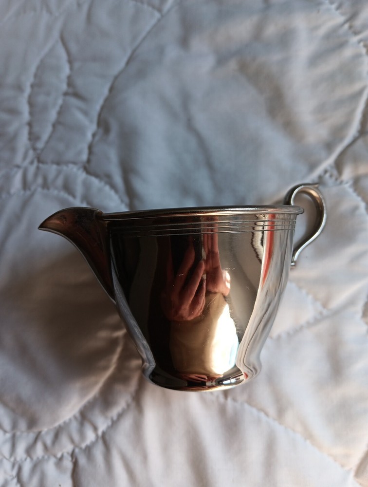 Silver Plate Cream Pitcher  2 3/4" Deep  By Manning/Bowman & Co.  Merriden, Conn