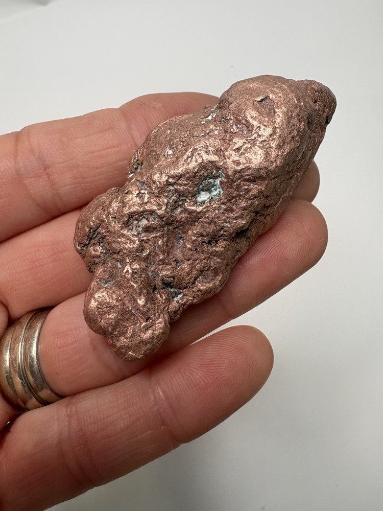 Pure Native Michigan Solid Copper Nugget Specimen Keweenaw Peninsula Mineral