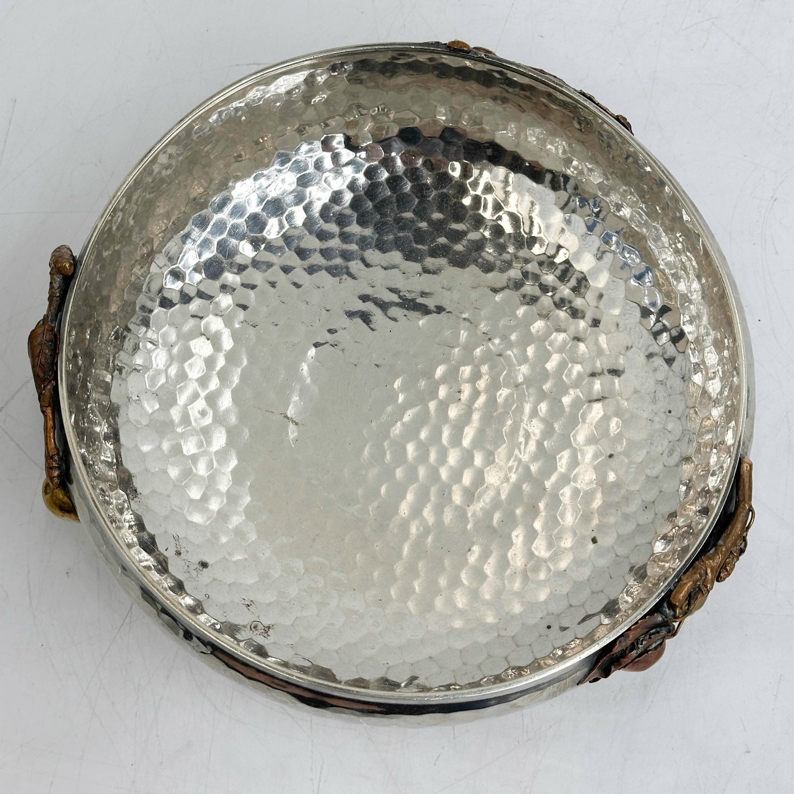 Gorham Sterling Silver Hammered Mixed Metal Bowl 1881 Cherry Blossoms #1730