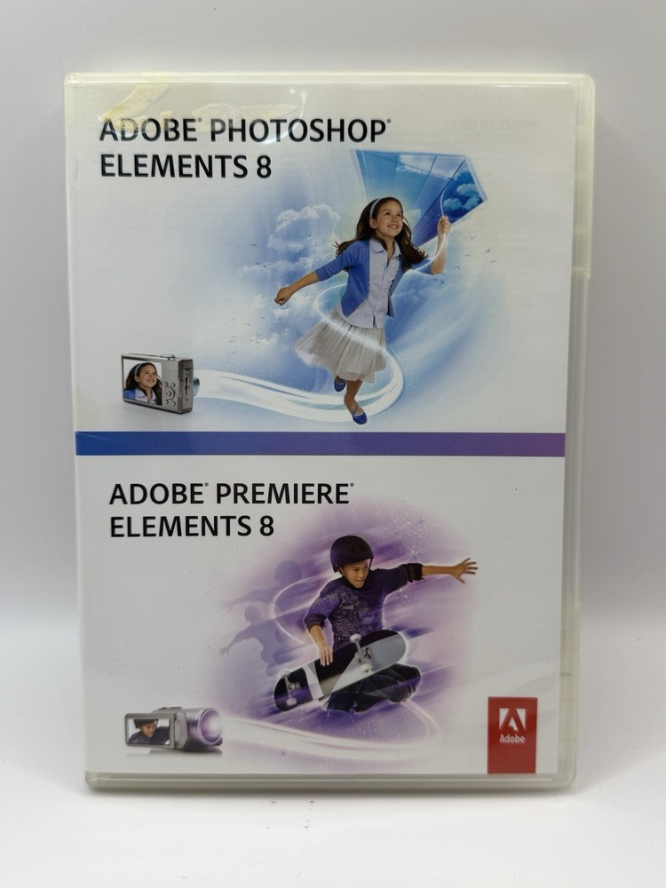 Genuine Original OEM Adobe Photoshop Elements 8 And Premier Elements 8