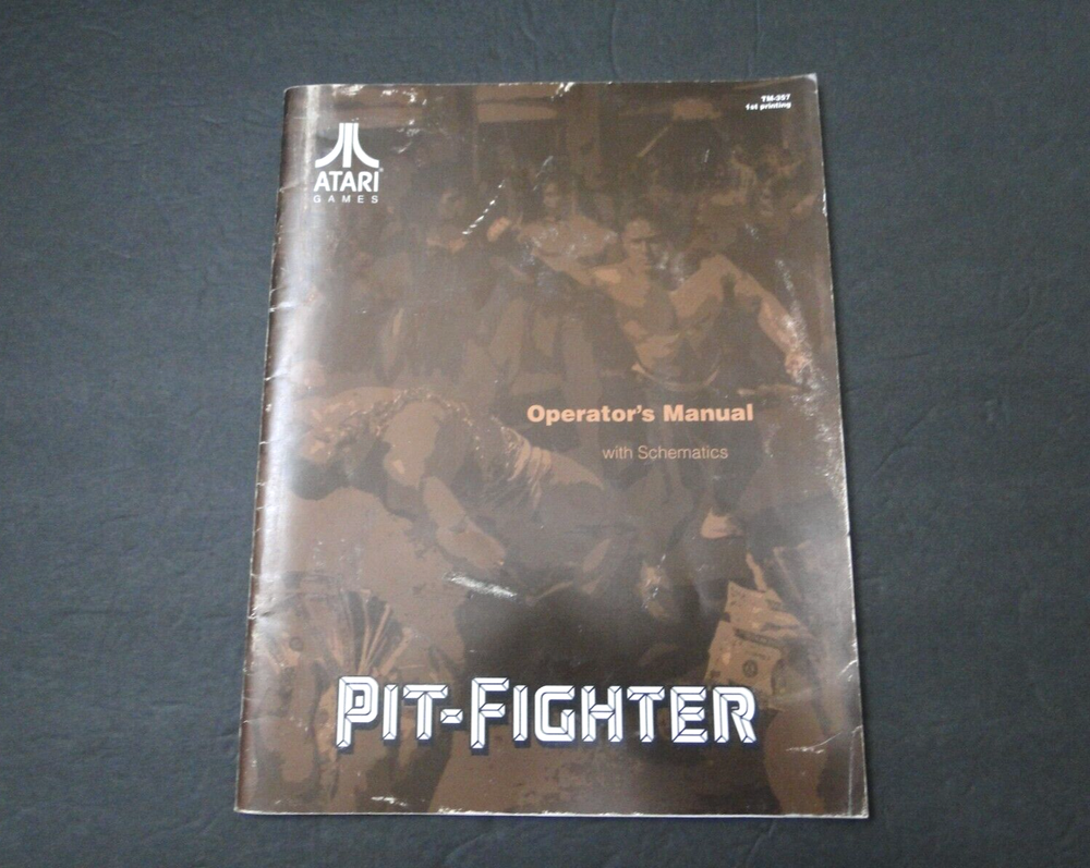 Vintage 1990 Atari: Pit-Fighter Arcade Operator's Manual