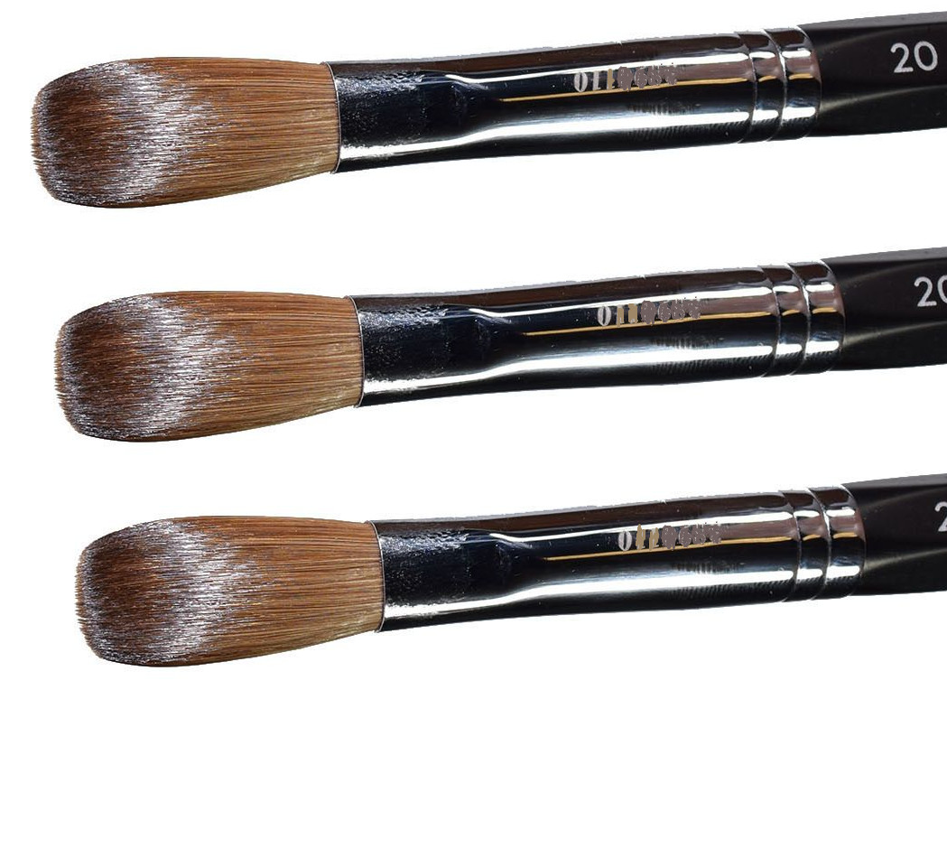 Petal Black  Six Angles Kolinsky Acrylic Nail Brush for Manicure Powder(CRIMPED)