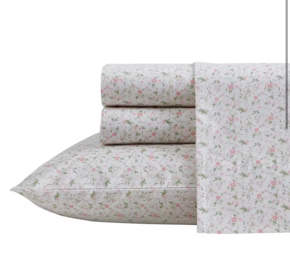 Laura Ashley Cotton Percale Queen Sheet Set